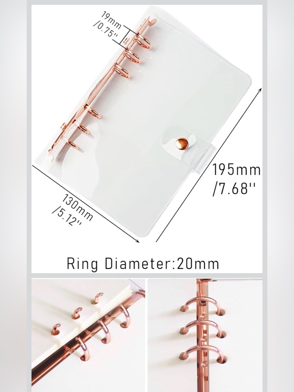 Binder A6 Rose Gold 6ring